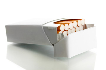 Box of cigarettes, isolated on a white