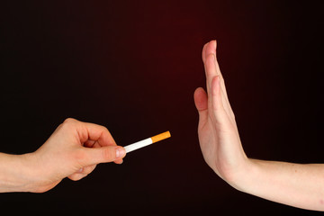 Concept: stop smoking, on black background