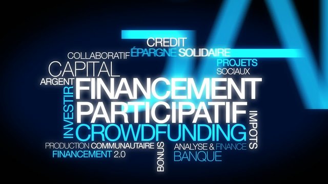 Financement participatif crowdfunding nuage de mots vid&eacute;o