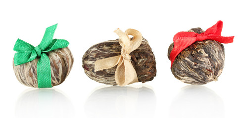 Chinese blooming tea isolated on white