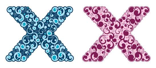 Curling alphabet. Letter X