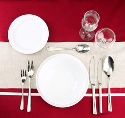 holiday table setting, close up