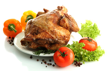 Tasty whole roasted chicken