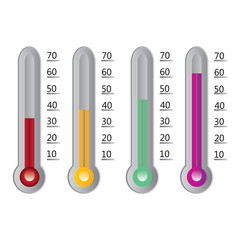 Thermometers illustration in colors .