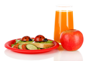 Fun food for kids isolated on white