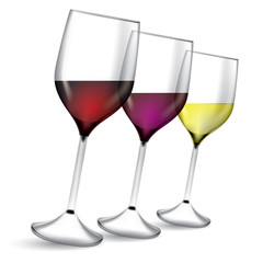 Glass of wine vector