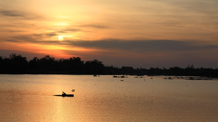 Sunset scenic at the Bang Pakong river