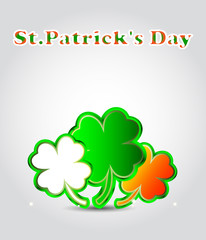 Fototapeta premium Four-leaf clovers in irish color or speech bubbles