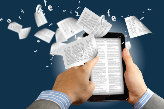 e book reader and books