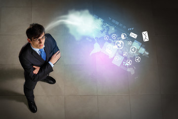 Image of businessman top view