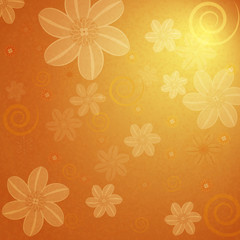 Orange floral background