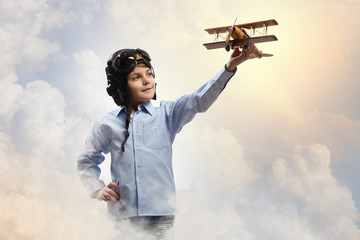 Little boy in pilot's hat © Sergey Nivens