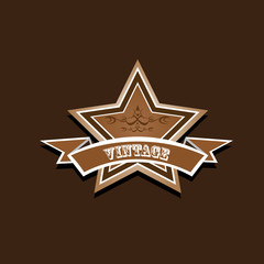 vector vintage star label retro style. royal luxury icon.