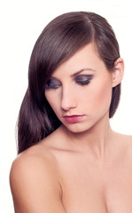 Fototapeta premium Beauty portrait isolated on white