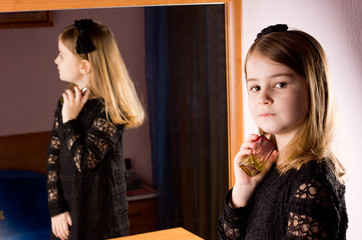 Beautiful young girl dressed in black