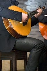 Close up of a traditional portuguese guitar