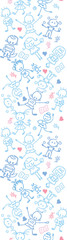 Vector playing children vertical seamless pattern background