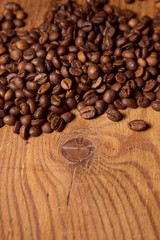 Coffee bean on wooden background