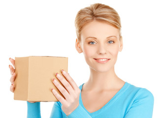 woman with cardboard box