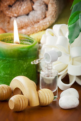 Massage oil and cadle.