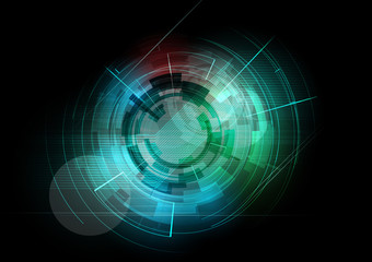 abstract dark round futuristic computer technology business back
