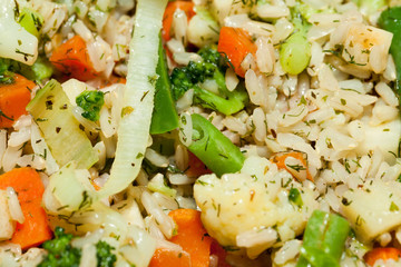 the healthy diet - brown rice with vegetable