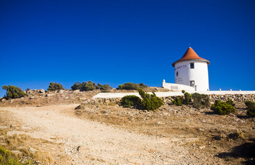 Fototapeta na wymiar Cap Corse and windmill, Corsica, France
