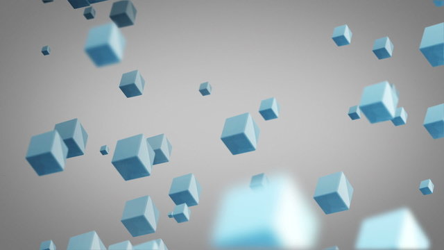 flying blue cubes loop