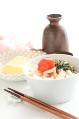 japanese cuisine, mantaiko on udon noodles