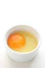 freshness raw egg in bowl