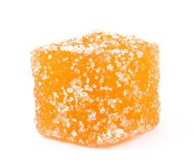 Delicious colorful marmalade isolated on white background