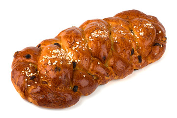 fruit cake slice isolated on white background