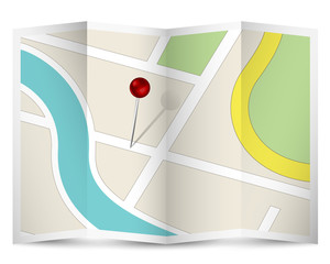 Map Icon with Red Pin