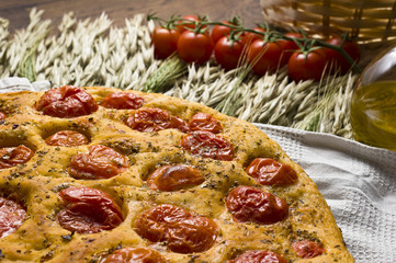 Apulian Focaccia with tomatoes
