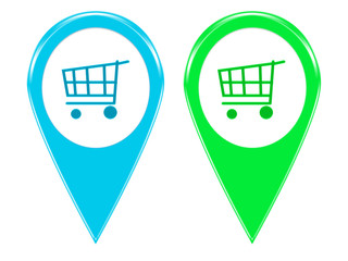 Iconos de compras para marcadores en mapas © miff32