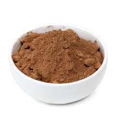Bowl of Cocoa Powder Isolated with Path