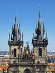 Naklejka na ściany i meble dwie wieże Tyn Kościoła