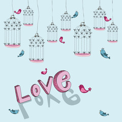 Valentine free bird love background