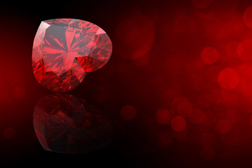 Heart shape gemstone. Collections of jewelry gems