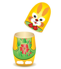 Osterhase Matrjoschka geöffnet