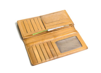 Brown wallet isolated on white background