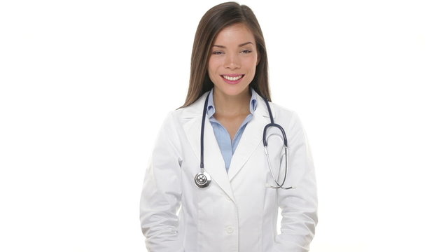 Medical doctor woman showing presenting