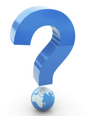 3d global question mark