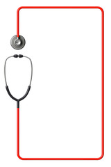 Stethoscope in red as frame