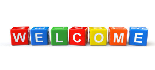 Welcome sign cubes