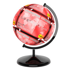 Fototapeta na wymiar Sphere from credit cards as globe