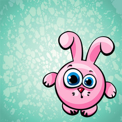 Cartoon pink bunny.