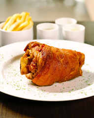 Fried pork stick a tasty of main course food