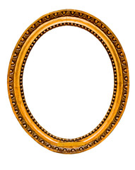 vintage gold frame, isolated on white