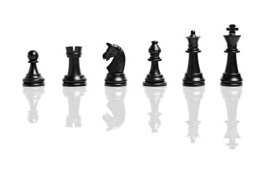 Chess figures isolated